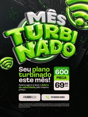 Mês Turbinado Seu Plano Turbinado Este Mês PSD Editável