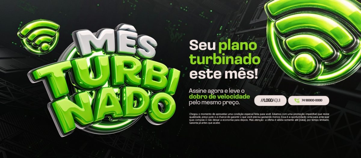 Mês Turbinado Seu Plano Turbinado Este Mês Banner PSD Editável