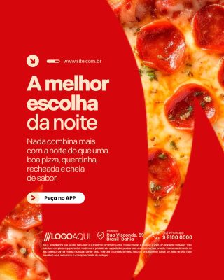 Pizzaria Pizza A Melhor Escolha da Noite PSD Editável
