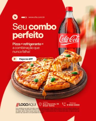 Pizzaria Pizza Seu Combo Perfeito Com Refrigerante PSD Editável