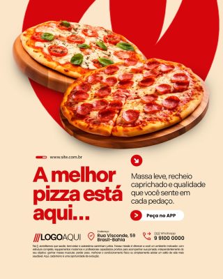A Melhor Pizza Está Aqui Pizzaria PSD Editável
