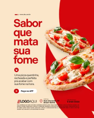 Pizza Sabor Que Mata Sua Fome Pizzaria PSD Editável