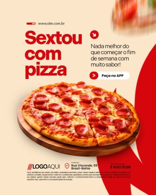 Sextou Com Pizza Nada Melhor do Que Começar o Fim de Semana Com Muito Sabor PSD Editável