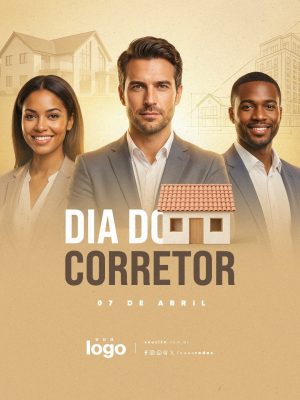 Dia do Corretor 07 de Abril PSD Editável