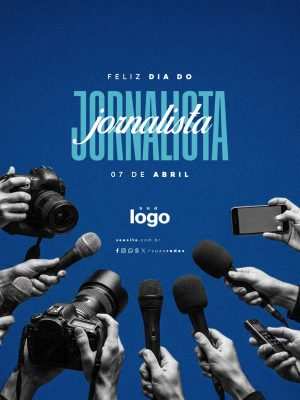 Feliz Dia do Jornalista 07 de Abril PSD Editável