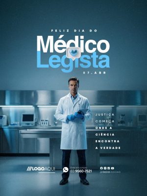 Dia do Médico Legista 07 de Abril Justiça e Ciência PSD Editável