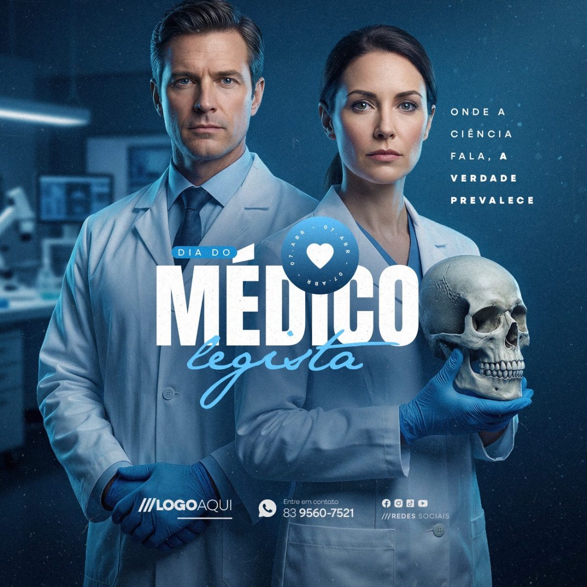 Dia do Médico Legista 07 Abril Onde a Ciência Fala PSD Editável