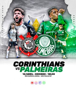 FLYER ESPORTIVO FUTEBOL BRASILEIRÃO CORINTHIANS vs PALMEIRAS