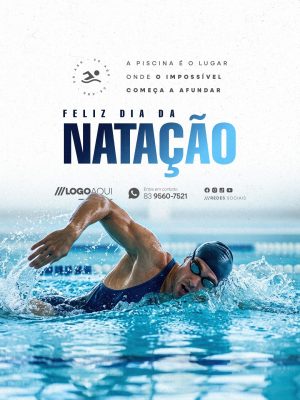 Dia da Natação 08 de Abril PSD Editável