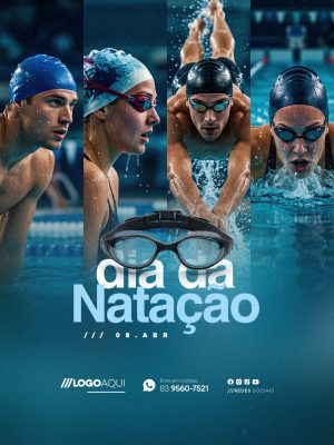 Dia da Natação 08 de Abril PSD Editável