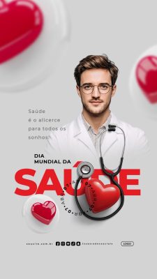  Story Dia Mundial da Saúde 07 de Abril Saúde é o Alicerce PSD Editável
