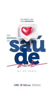 Saúde Dia Mundial da Saúde 7 de Abril Campanha PSD Editável