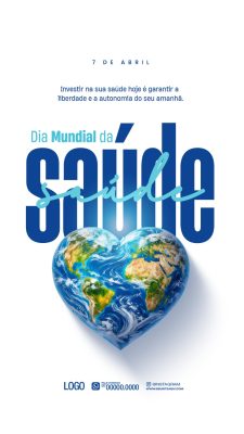 Saúde Dia Mundial da Saúde Coração Terra PSD Editável