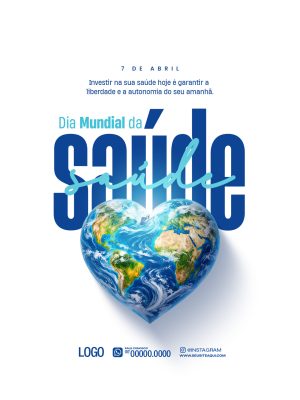 Saúde 7 de Abril Dia Mundial da Saúde Pelo Mundo PSD Editável
