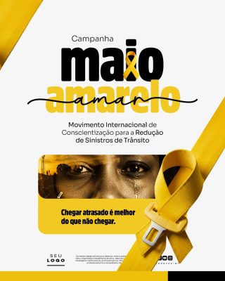 Maio Amarelo Conscientização Trânsito Campanha Social PSD Editável