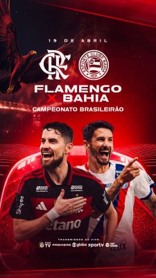Futebol Flamengo x Bahia Campeonato Brasileiro Transmissão PSD Editável