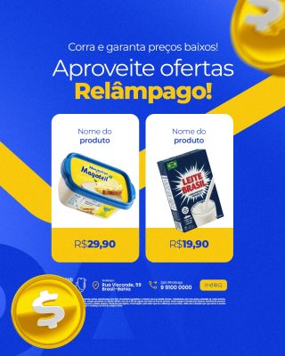 Supermercado Aproveite Ofertas Relâmpago PSD Editável
