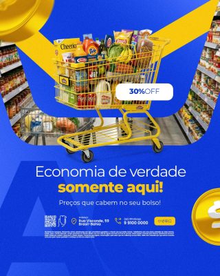 Supermercado Economia de Verdade Somente Aqui PSD Editável
