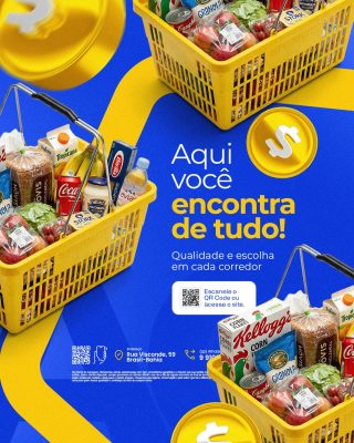 Supermercado Aqui Você Encontra de Tudo PSD Editável