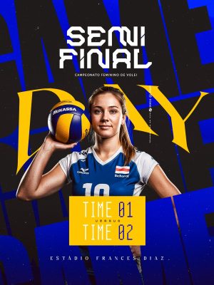 Campeonato Feminino de Vôlei Semi Final PSD Editável