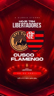 Libertadores Hoje Tem Cusco x Flamengo Partida de Futebol PSD Editável
