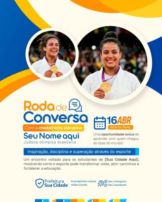 Roda de Conversa com Medalhista Olímpica Inspiração Esporte PSD Editável