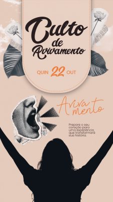 Culto de Avivamento QUIN 22 OUT Flyer Evento PSD Editável