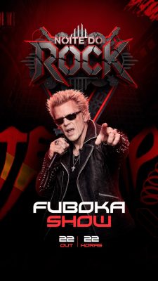 Noite do Rock Fuboka Show 22 Outubro Poster PSD Editável