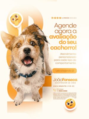 Adestrador de Cães Agende Agora a Avaliação do Seu Cachorro PSD Editável