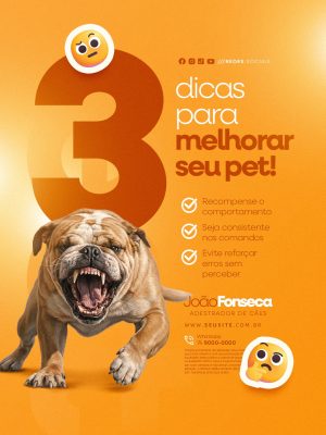 Adestrador de Cães 3 Dicas Para Melhorar Seu Pet PSD Editável