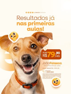 Adestrador de Cães Resultados Já Nas Primeiras Aulas PSD Editável