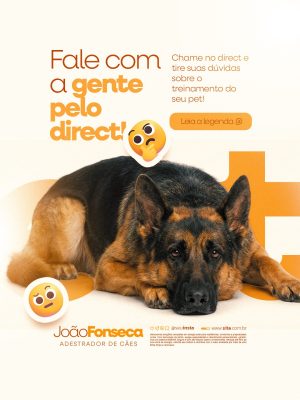 Adestrador de Cães Fale Com a Gente Pelo Direct PSD Editável
