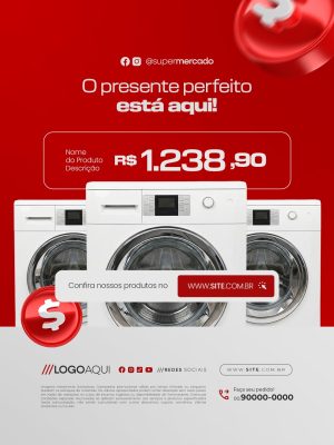 Lojas de Eletrodomésticos O presente Perfeito Está Aqui PSD Editável