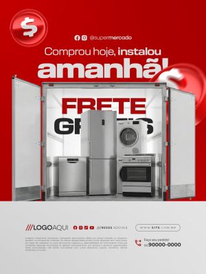 Lojas de Eletrodomésticos Comprou Hoje Instalou Amanhã PSD Editável