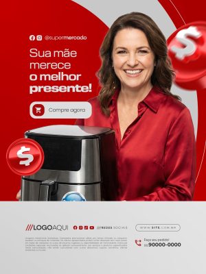 Lojas de Eletrodomésticos Sua Mãe Merece o Melhor Presente PSD Editável