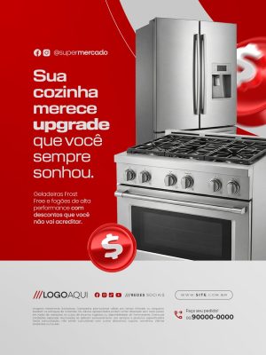 Lojas de Eletrodomésticos Sua Cozinha Merece Upgrade Que Você Sempre Sonhou PSD Editável