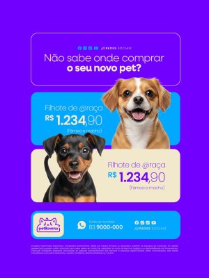 Filhotes á Venda Não Sabe Onde Comprar o Seu Pet PSD Editável