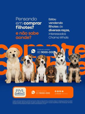 Filhotes á Venda Pensando Em Comprar Filhotes PSD Editável