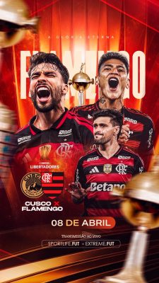 Libertadores Cusco x Flamengo 08 de Abril Transmissão ao Vivo PSD Editável