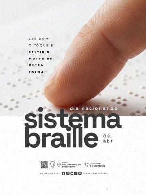 Dia Nacional do Sistema Braille 08 Abril PSD Editável