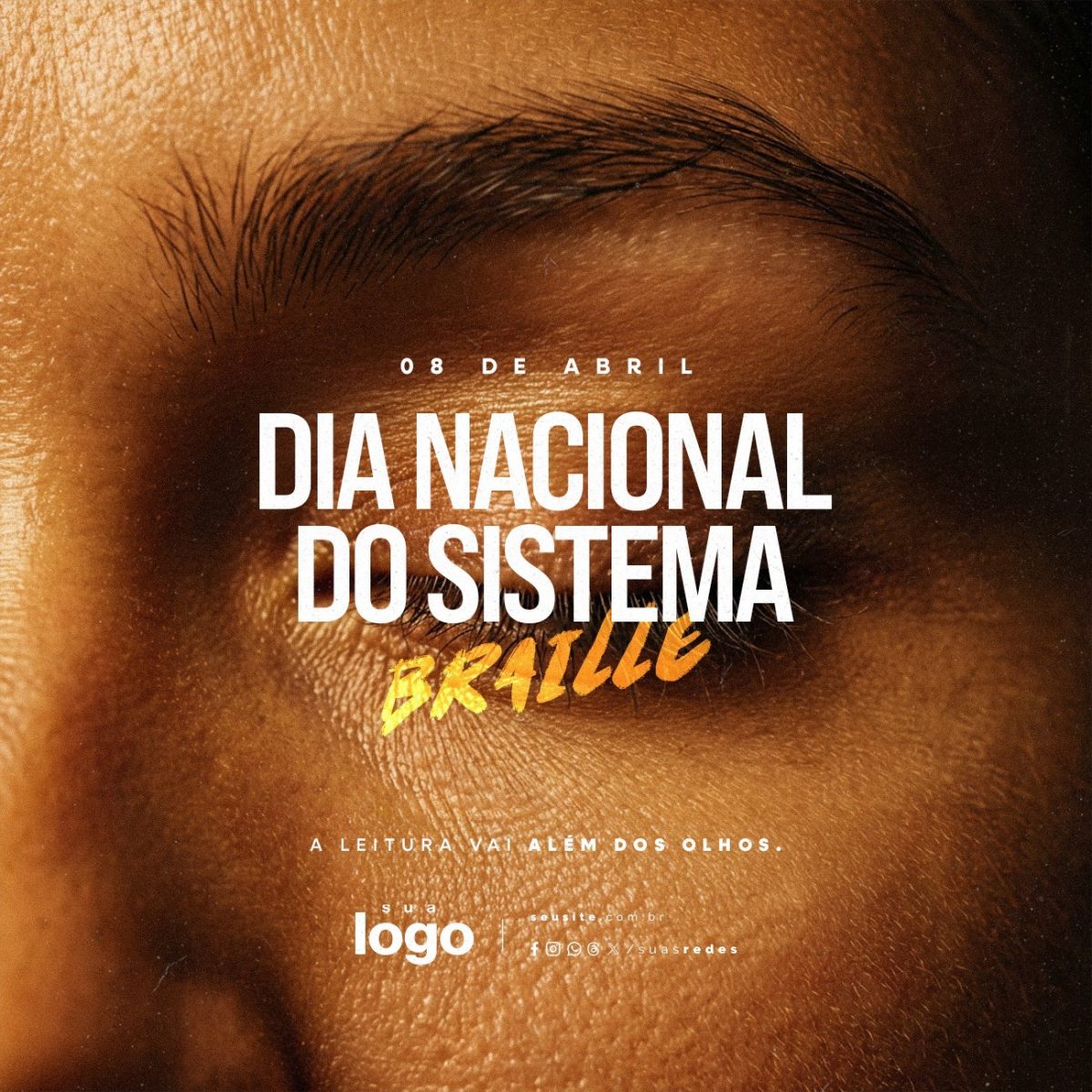 Dia Nacional do Sistema Braille 08 de Abril PSD Editável