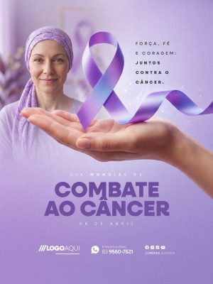 Dia Mundial de Combate ao Câncer 08 de Abril PSD Editável