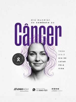 Dia Mundial de Combate ao Câncer 08 de Abril PSD Editável