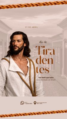 Tiradentes 21 de Abril Herói da Liberdade Template PSD Editável