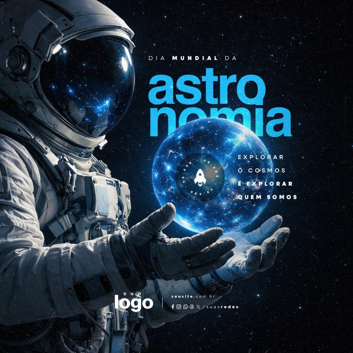 Dia Mundial da Astronomia 08 de Abril PSD Editável