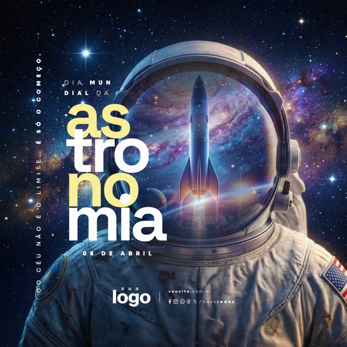 Dia Mundial da Astronomia 08 de Abril PSD Editável