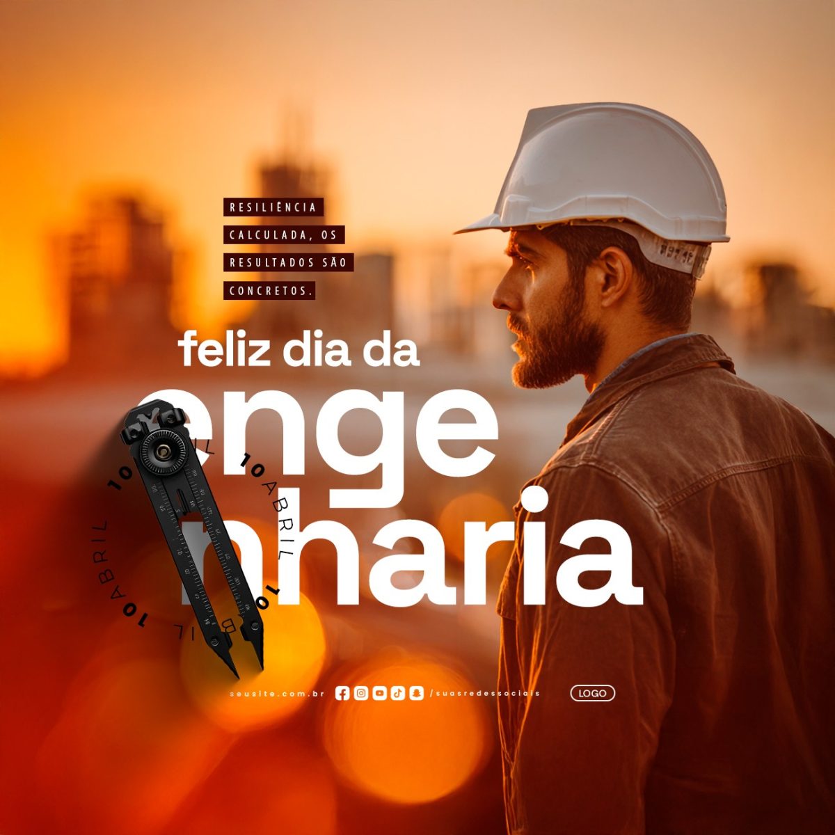 Dia da Engenharia 10 de Abril Resiliência PSD Editável