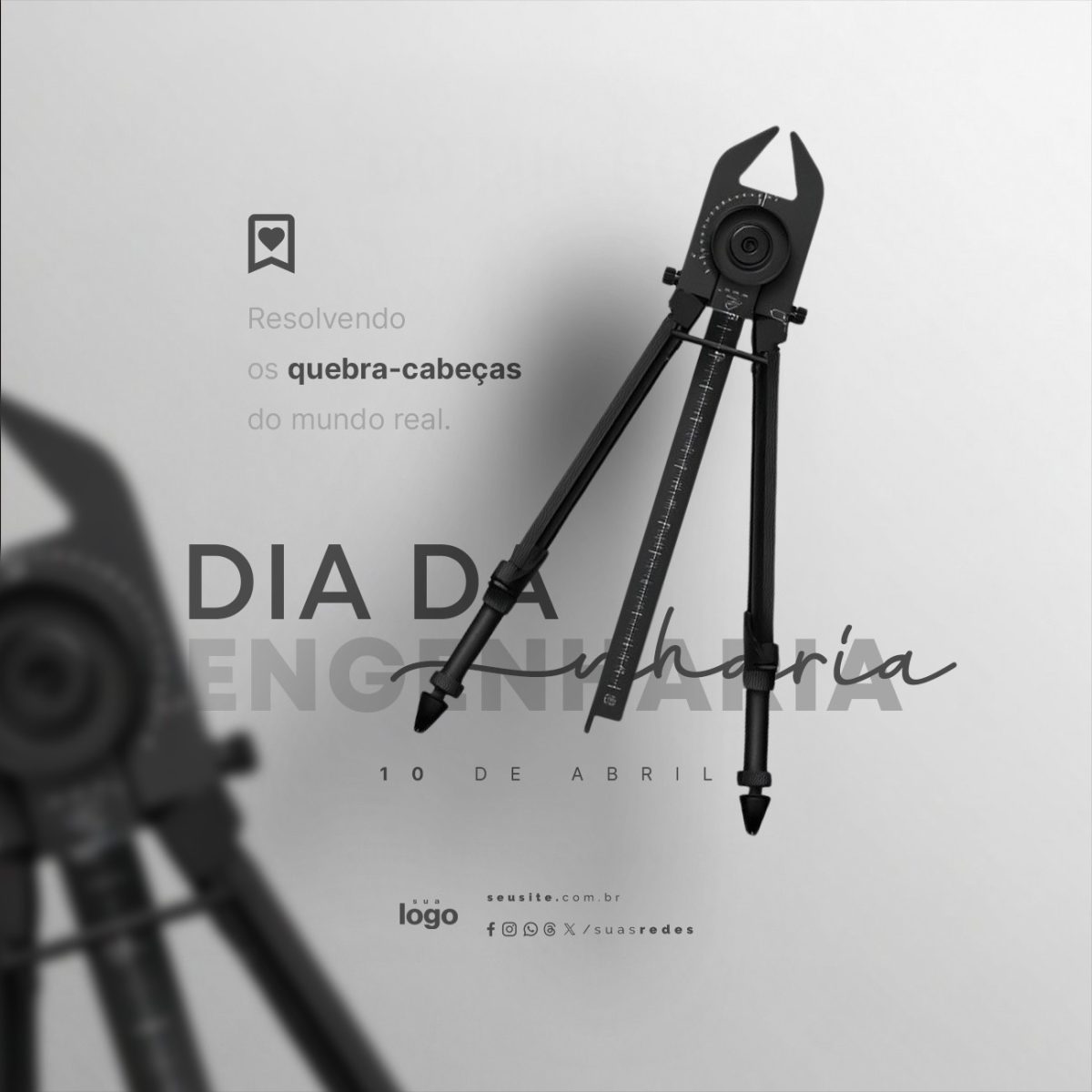 Dia da Engenharia 10 de Abril Resolvemos os Quebra-Cabeças PSD Editável