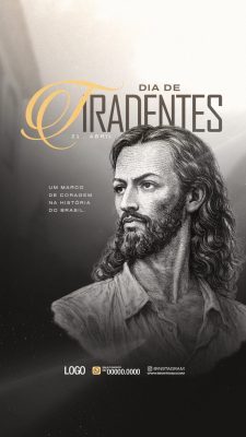 Tiradentes Dia 21 de Abril Marco da História Brasil Post PSD Editável