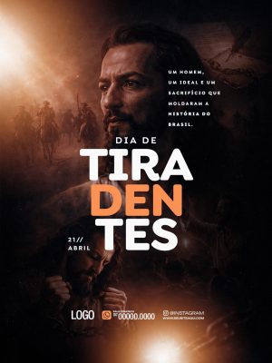 Dia de Tiradentes 21 de Abril História do Brasil Banner PSD Editável